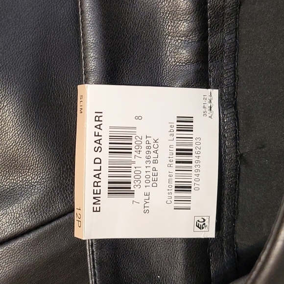 𝅺Alfani Women's Faux Leather Finish Slim Fit Petite Pants - Picture 11 of 16